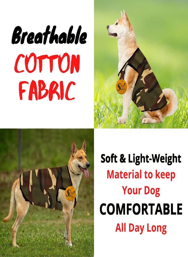 Sage Square Adorable Sleeveless Cotton Dog/Puppy T-Shirt ll Soft & Comfortable ll Breathable & Fashionable Apparel for Your Dog, Puppy (XXLarge- 28 inches, Army Green) - Image 4